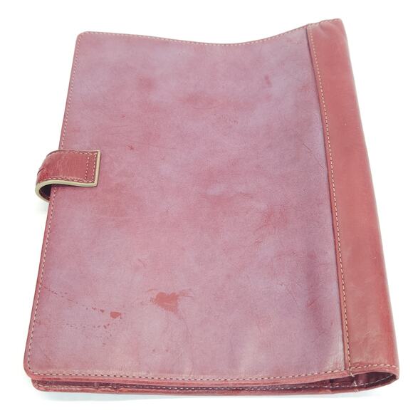 Vtg Franklin Covey Red Leather Tote Bag Planner Wristlet Work Travel Organizer - Picture 12 of 15